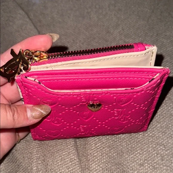 Juicy Couture Pink compact zip wallet heart - Picture 4 of 5